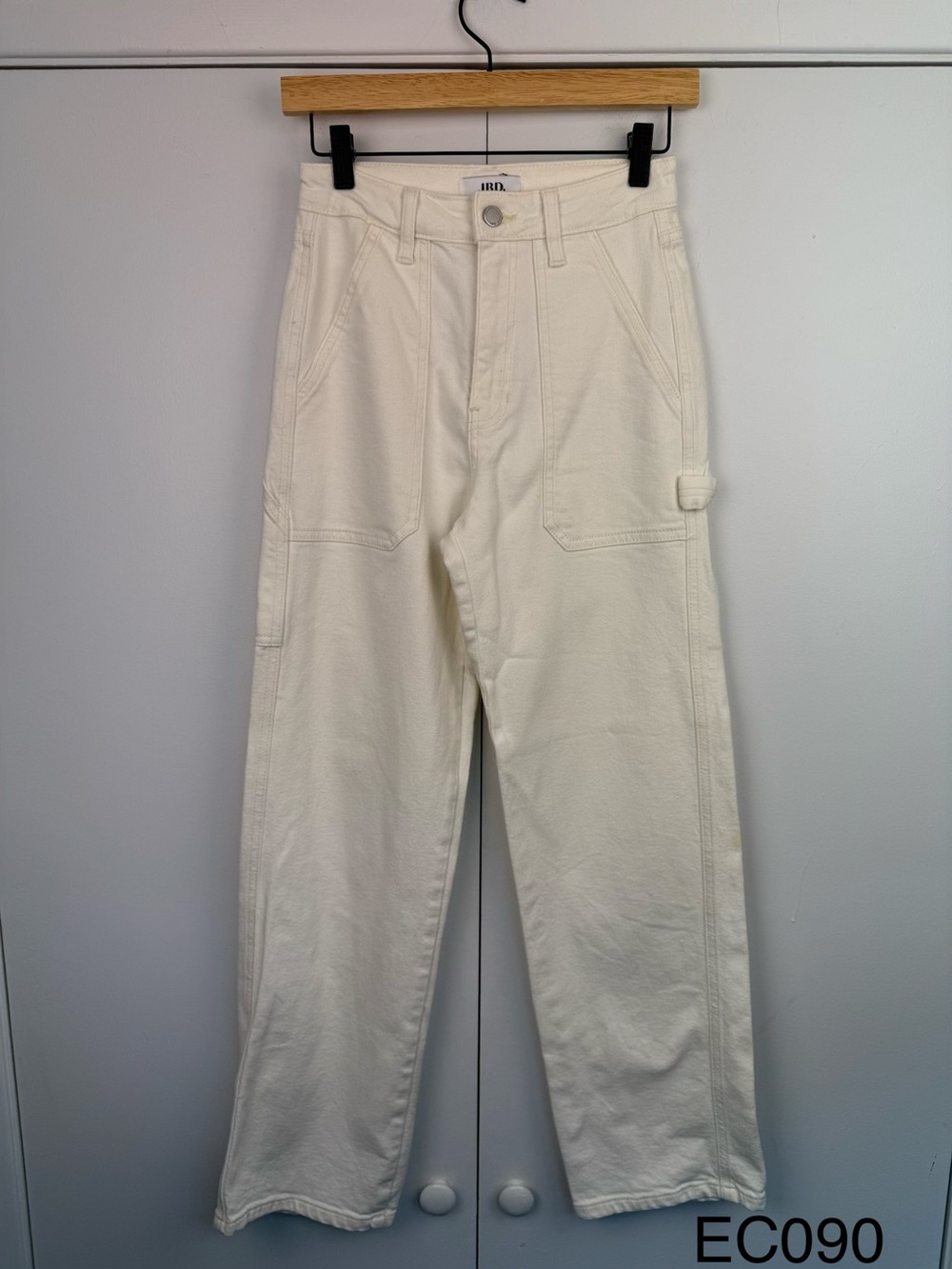 JBD Just Black Denim Rue Carpenter Straight Jeans Cream Size 24